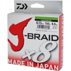 DAIWA J-BRAID X8 CHARTREUSE 0.28MM/26,5KG/150M